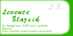 levente blazsik business card